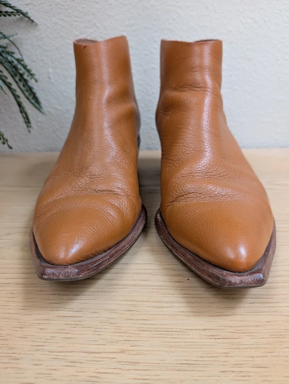 Wal & Pai West Tan Leather Ankle Cowboy Booties Cobbler Upgraded Soles Size 40